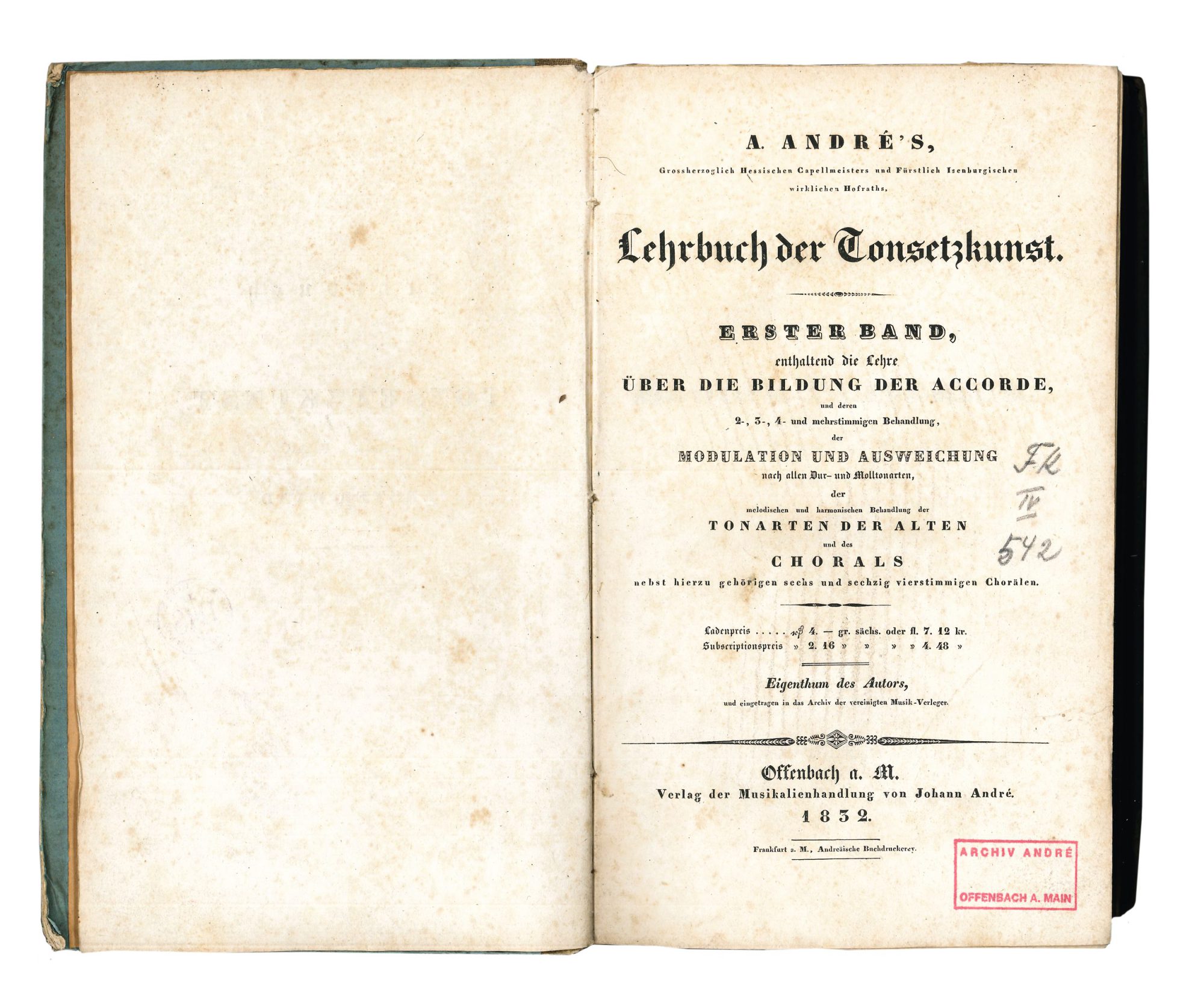 Lehrbuch der Tonsetzkunst (1832)