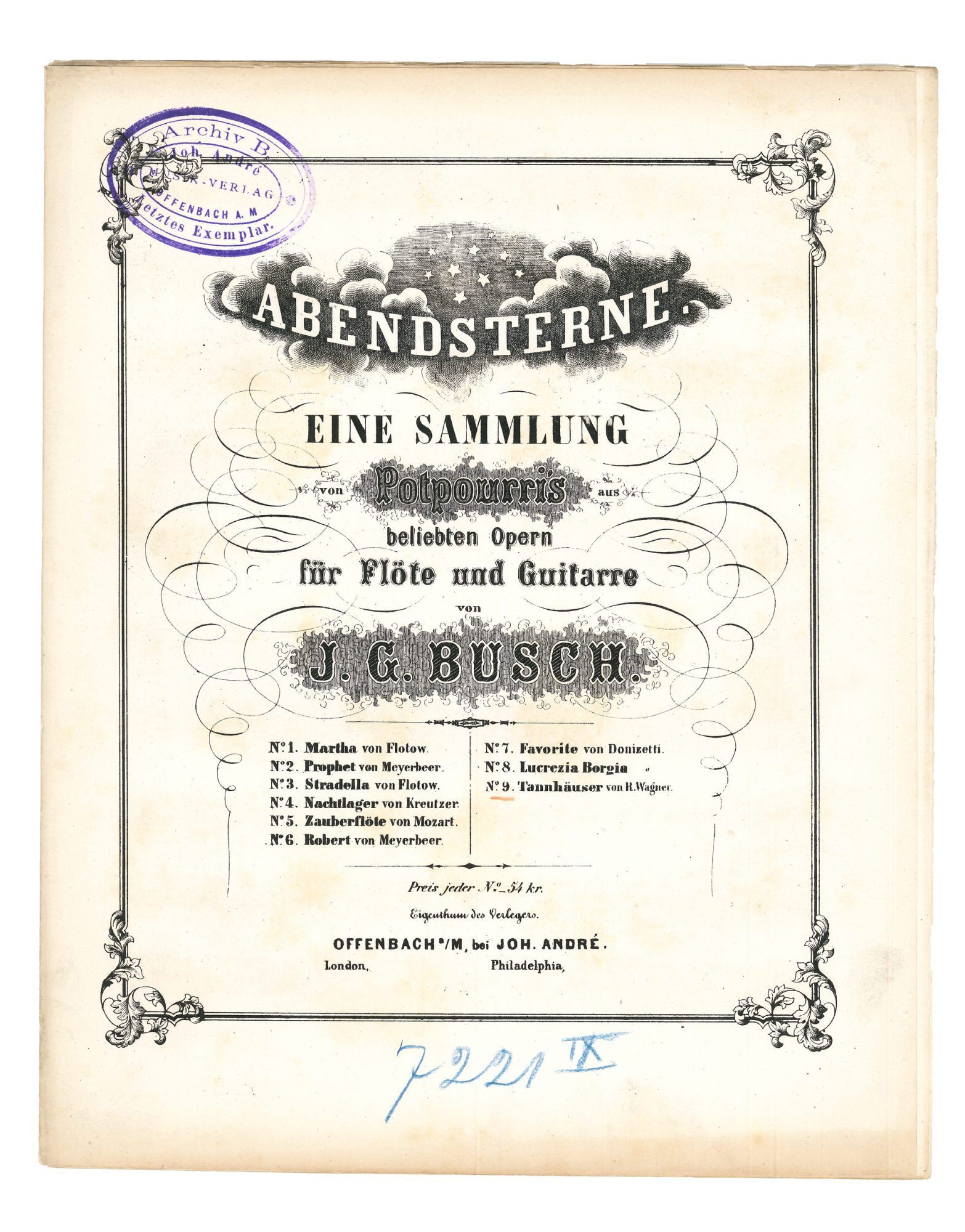 Opernbearbeitungen „Abendsterne“ (1853–56)
