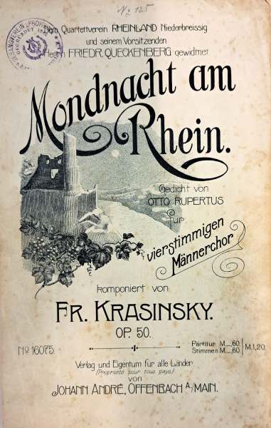 Fritz Krasinsky (Fritz Bertram, 1869–1942): Mondnacht am Rhein, erschienen 1907