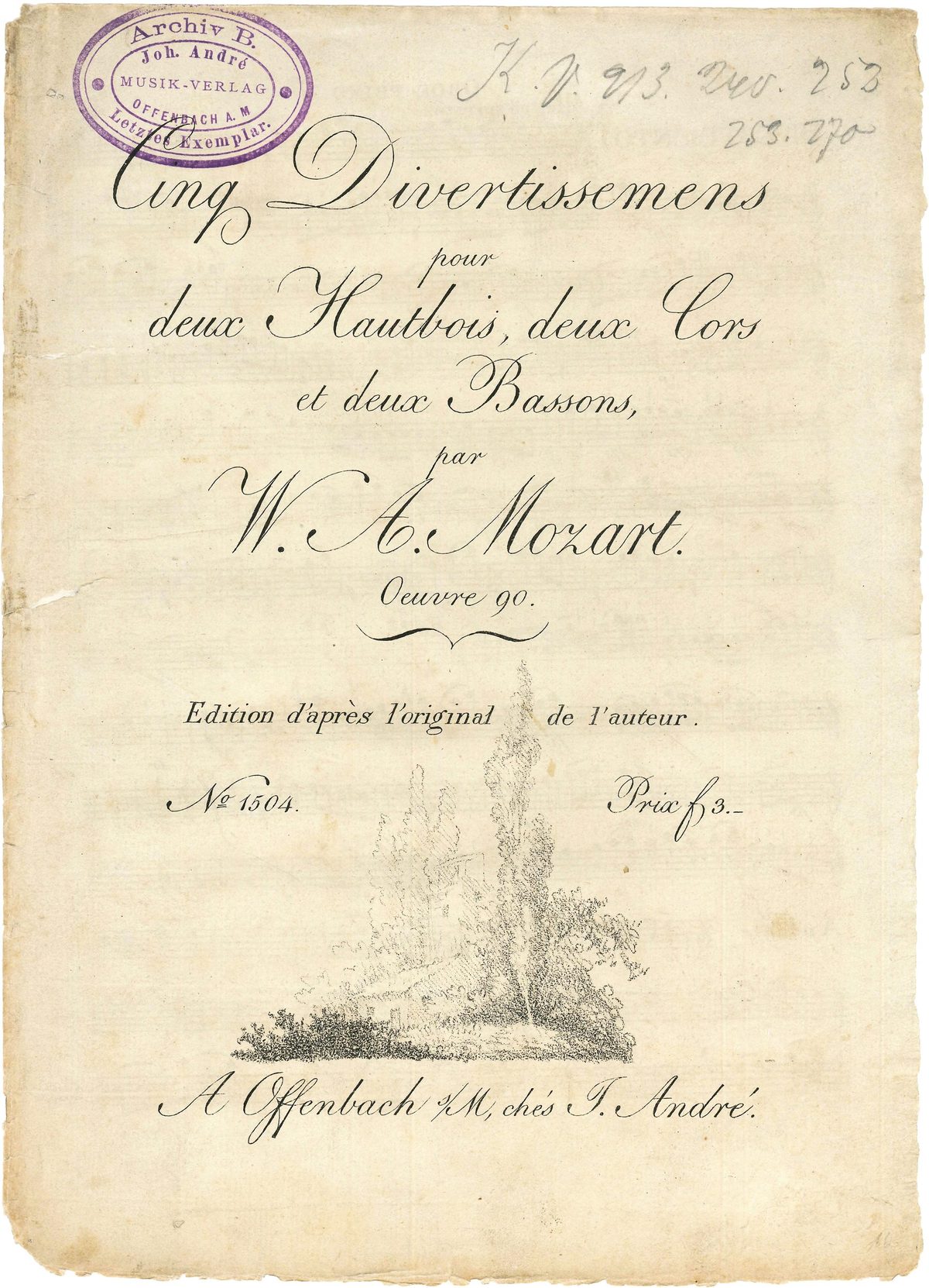 Erste lithographierte Mozart-Erstausgabe (1800)