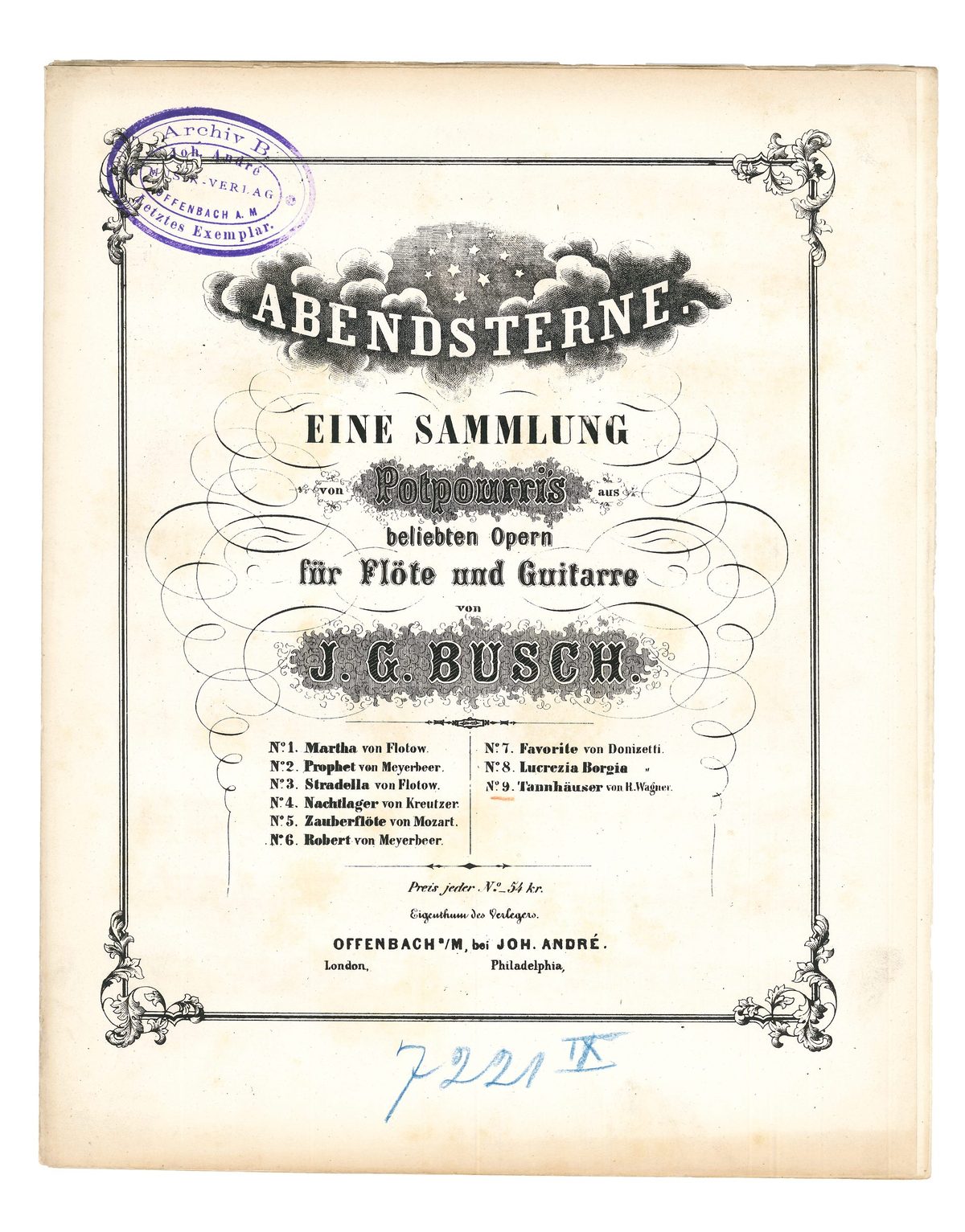 Opernbearbeitungen „Abendsterne“ (1853–56)
