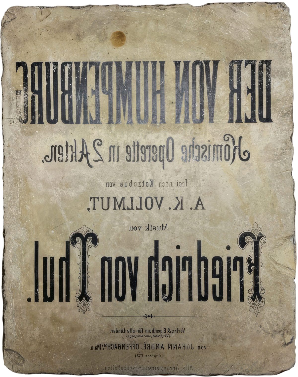 Fund historischer Steindruckplatten (1989)
