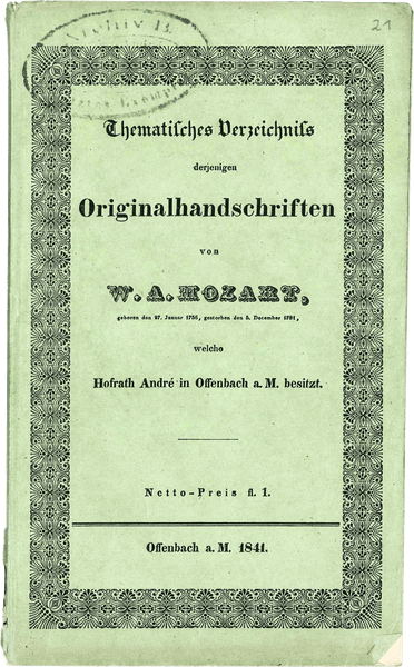 Katalog der Mozart-Bestände