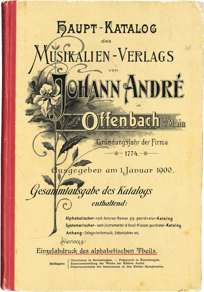 Haupt-Katalog des Musikalien-Verlags